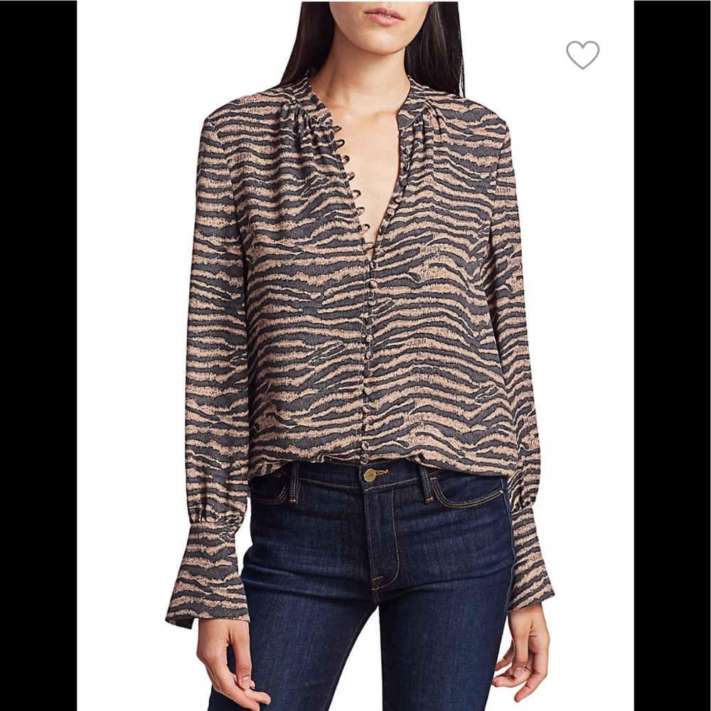 NWT JOIE Tariana Zebra Print Blouse